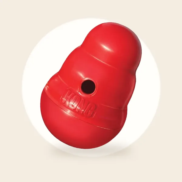 Kong Snack Dispenser Wobbler - Speelgoed Hond - maat S - 15 cm - Rood
