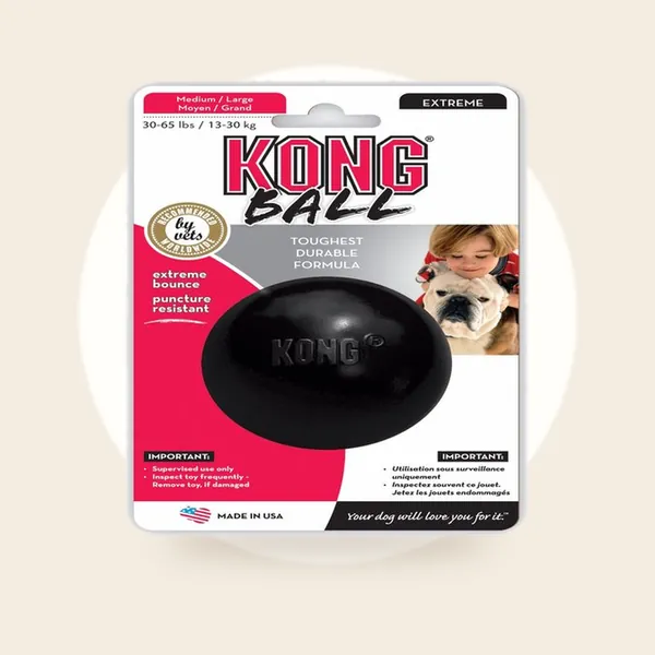 Kong Extreme Bal - Honden Speelgoed - Zwart - M/L - Ø 7.5 cm