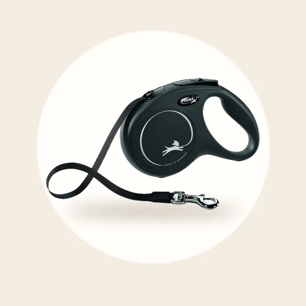 Flexi Classic Tape - Rollijn Hondenriem - Zwart - M - 5 Meter