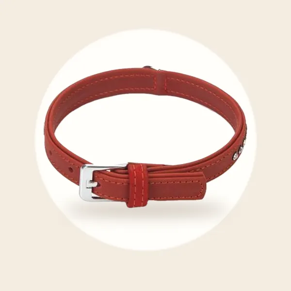 Beeztees Buffalo Strass - Hondenhalsband - Rood - 30-36 cm x 17 mm