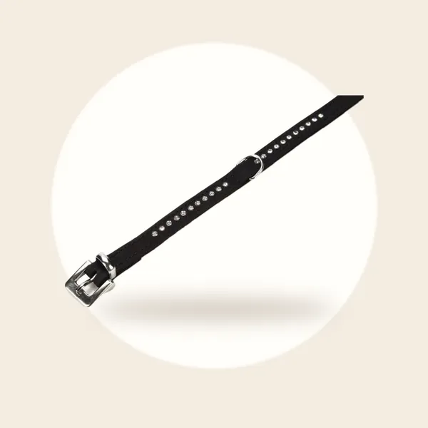 Beeztees Buffalo - Halsband Hond - Leer - Zwart - 30-36 cm