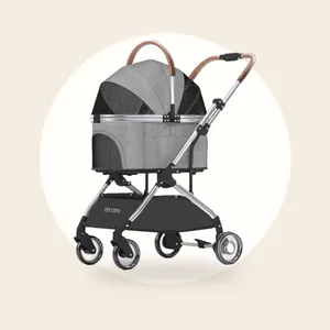 Zenzee Hondenbuggy - Hondenwagen Inklapbaar - Grijs - tot 15 kg