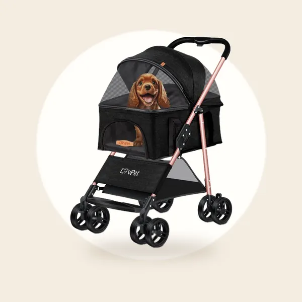 LOVPET Hondenbuggy 2in1 Huisdieren Wandelwagen Buggy met Transporttas…