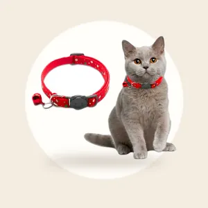LUQ - Kattenhalsband - Kerst - Rood - Veiligheidssluiting - Kattenbandje