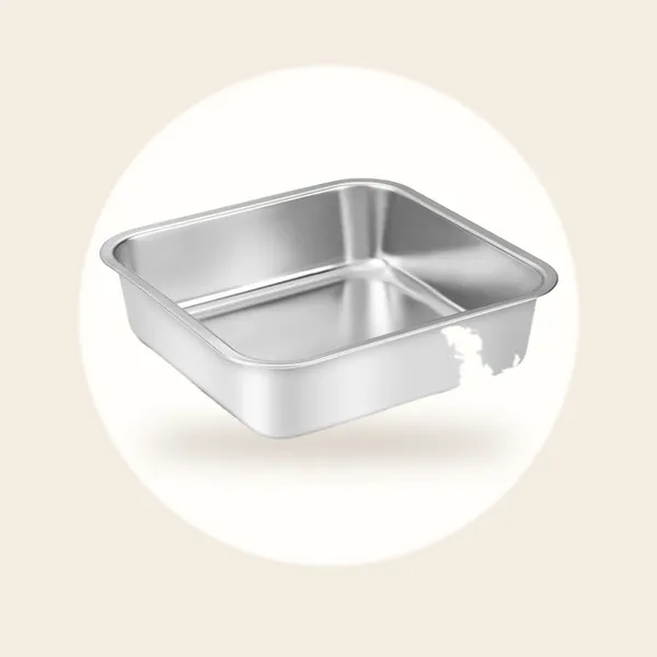 FURTASTIC RVS Hondenbak - 20,5x20,5x5,5cm - Inhoud 1.6L