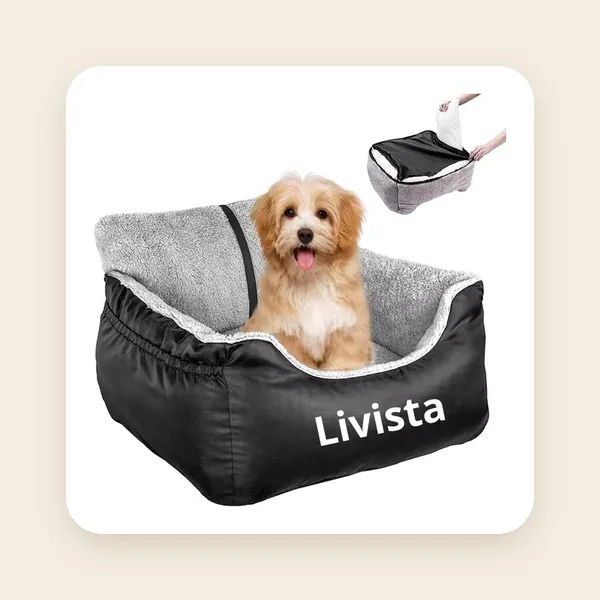 Livista Wasbare Autostoel Hond met Gordel - Hondenmand Auto
