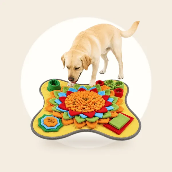 Ohpets Snuffelmat Hond - Geel - Snackmat - Anti Schrok - 48x48 cm