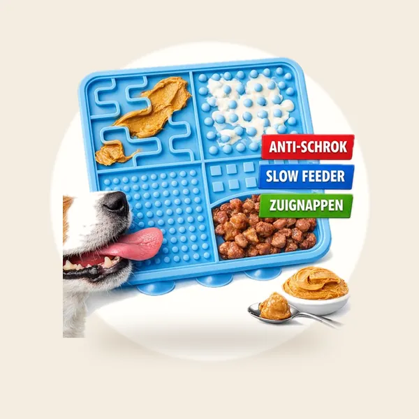 Likmat Hond - Anti Schrok Mat - Slow Feeder Hond - Likmat met Zuignappen